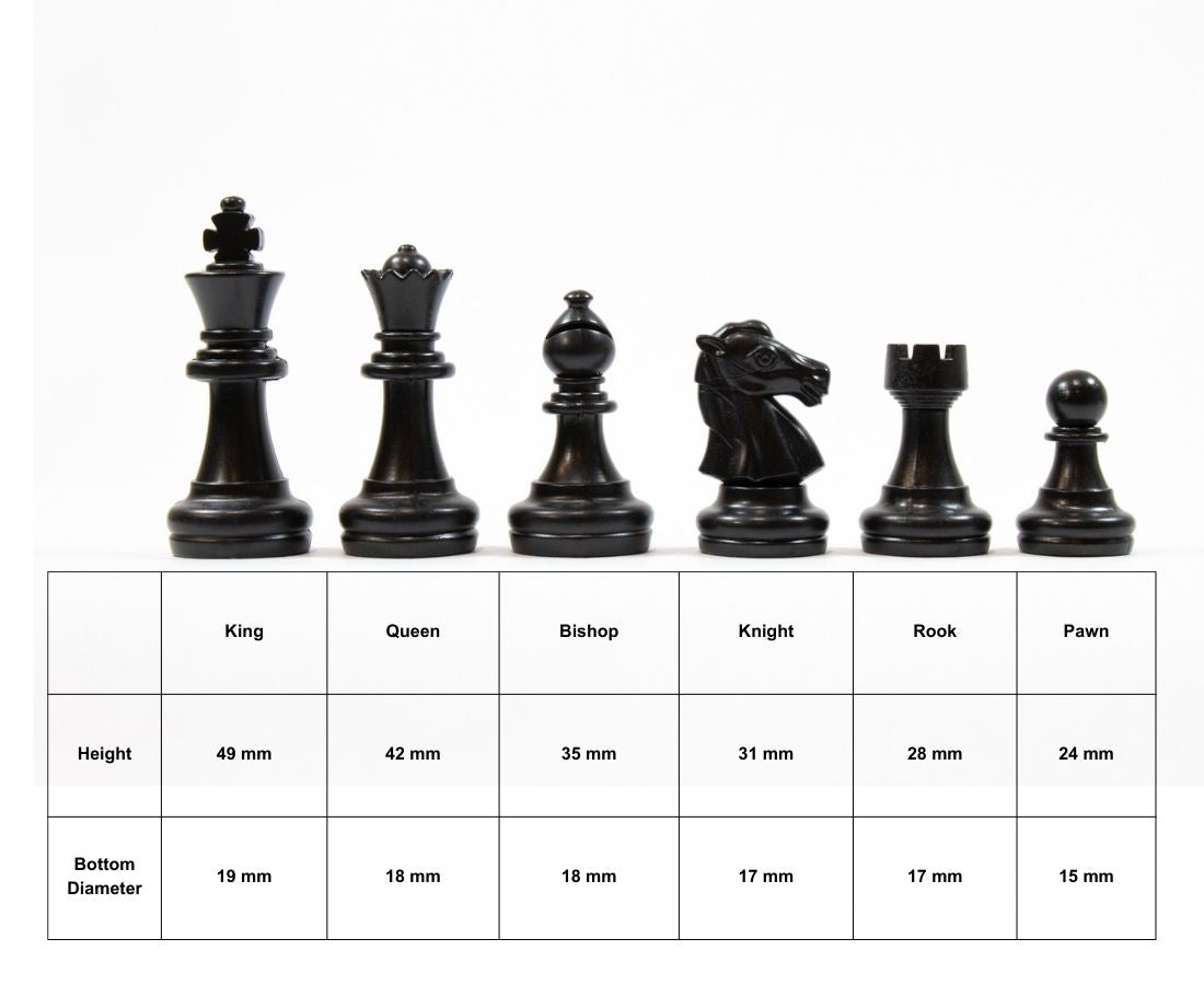 dimensional measurements of chess pieces